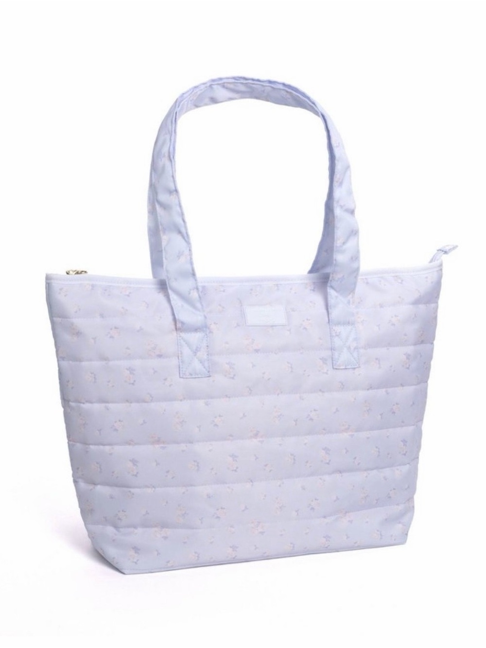 LoveShackFancy Target Everblooming Rosettes Ditsy Quilted Tote Breezy Blue